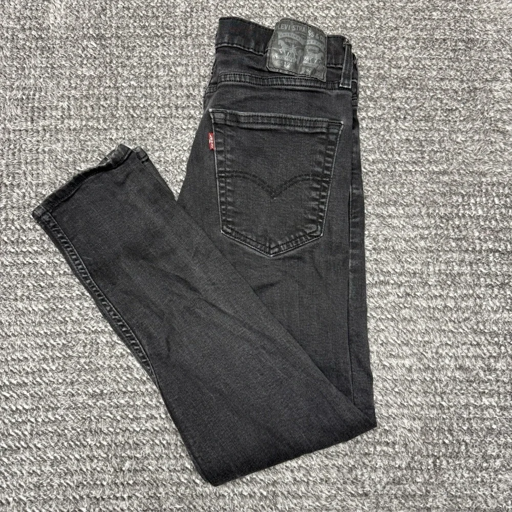 Levis 512 Jeans Men's Black Slim Fit Tapered Leg Denim Size‎ 32x30 Distressed